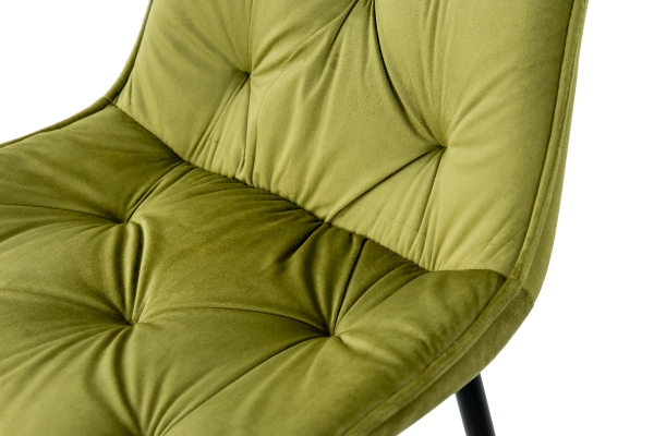 Стілець Прадо чорний/ велюр олива