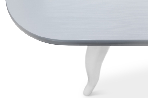 Стол обеденный Кантри (930+300)*670, серый/белый