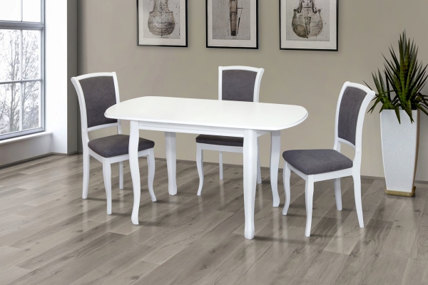 Стіл обідній Турін (120+40)/80, білий
