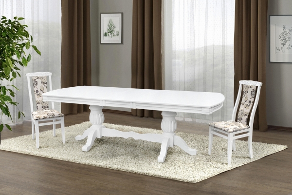 Стіл обідній Цезарь 200(+40)*100, білий