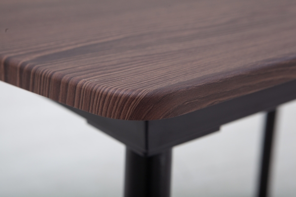 Стіл Етна 120(+40)*75 чорний метал/дуб ТК (горіх)