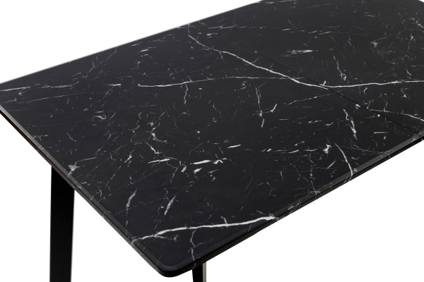 Стіл Етна 120(+40)*75 чорний метал/мрамор чорн