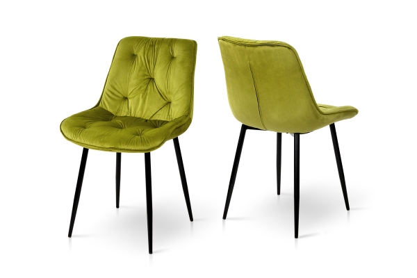 Стілець Прадо чорний/ велюр олива