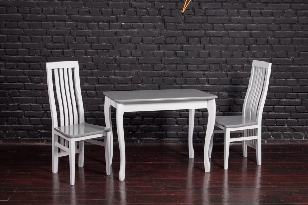 Стіл обідній СМАРТ 1000*600, БУК білий/сірий---