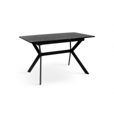 Стіл Хьюстон 130(+40)*77 чорний метал/мрамор чорн