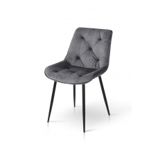 Стілець Прадо чорний/ велюр сірий