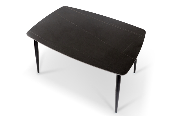 Стіл КИПАРИС 120*80, чорний/ чорний мармур