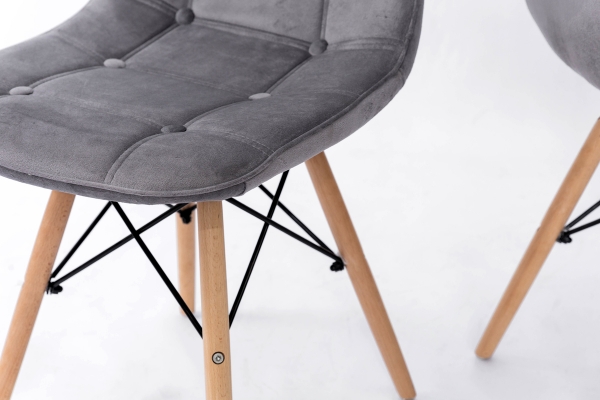 Стілець ДЖАСТІН, велюр сірий