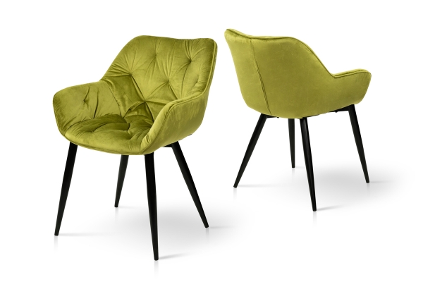 Крісло Парадіз HC-R18, чорний/велюр оливковий