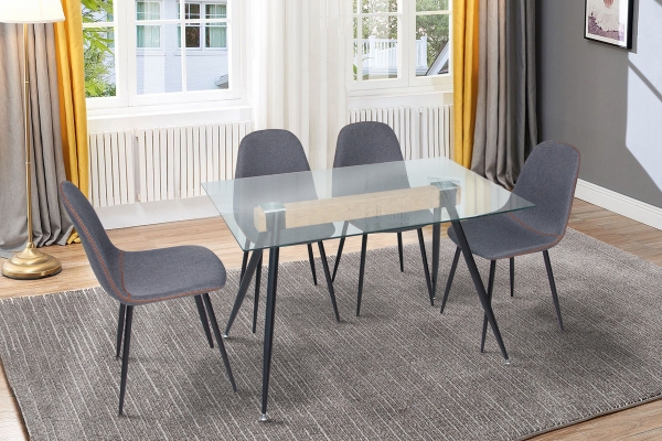 Стіл Ешлі XS-1263, (120*80), чорний/термодрук