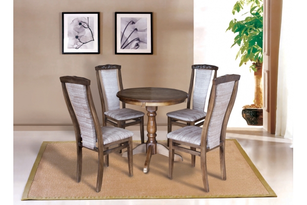 Стол Чумак нераскл (D=80), темный орех