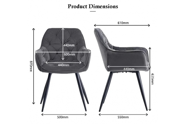 Крісло Парадіз HC-R18, чорний/ велюр сірий