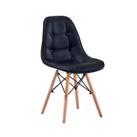 Стул ДЖАСТИН, кожзам черный