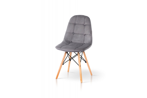 Стілець ДЖАСТІН, велюр сірий