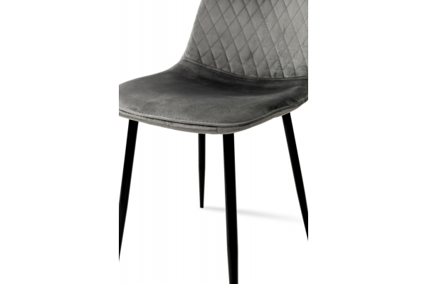 Стілець Марс чорний/велюр сірий