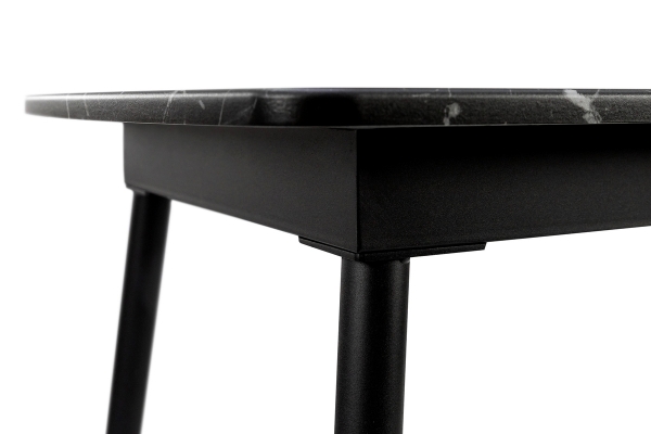 Стіл Соло 110(+35)*70 чорний метал/мрамор чорн