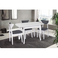 Стіл обідній Кантрі (930+300)*670, білий