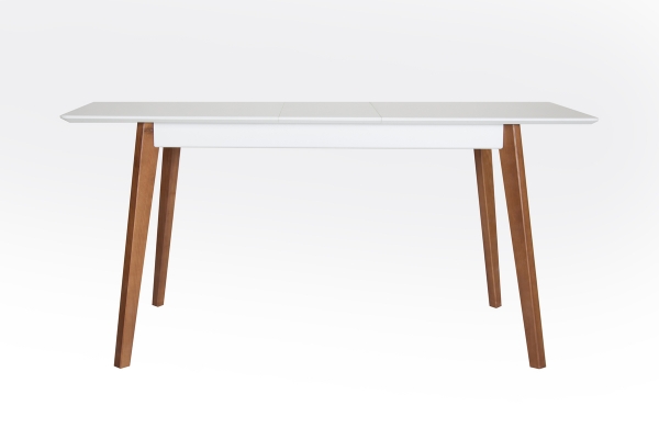 Стіл Сінгл (130+30)/80 ніжки горіх/столешня біла--