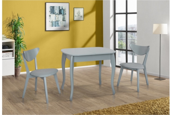 Стіл обідній Кантрі (930+300)*670, сірий/сірий