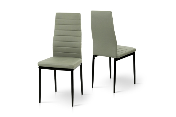 Стілець Ріо, чорний/шкірзам світло-сірий