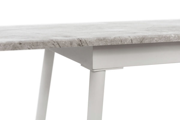 Стіл Соло 110(+35)*70 білий метал/базальт