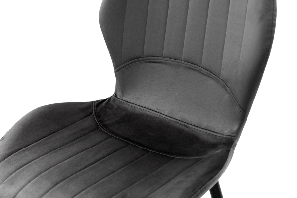 Стул Леон черный/велюр пепельный