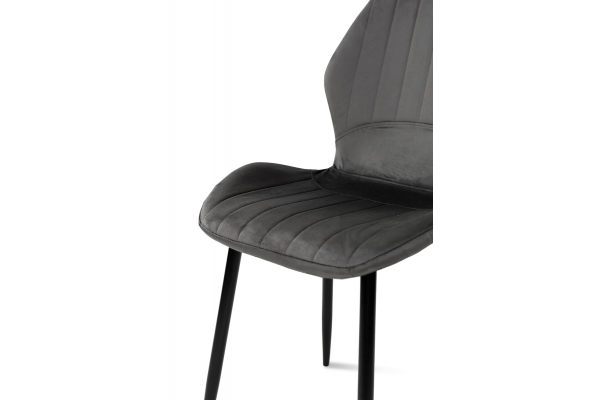 Стул Леон черный/велюр пепельный