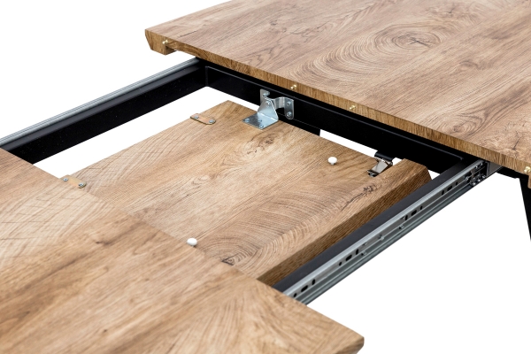 Стіл Лагуна, 120(+40)*80, чорний/штучний шпон MDF