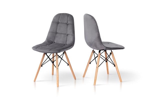 Стілець ДЖАСТІН, велюр сірий