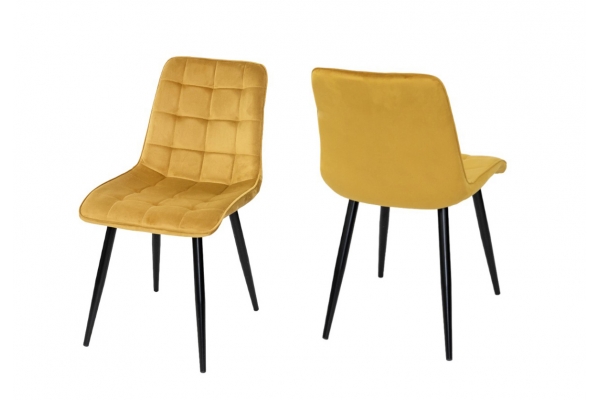 Стілець Віллі чорний /велюр карі