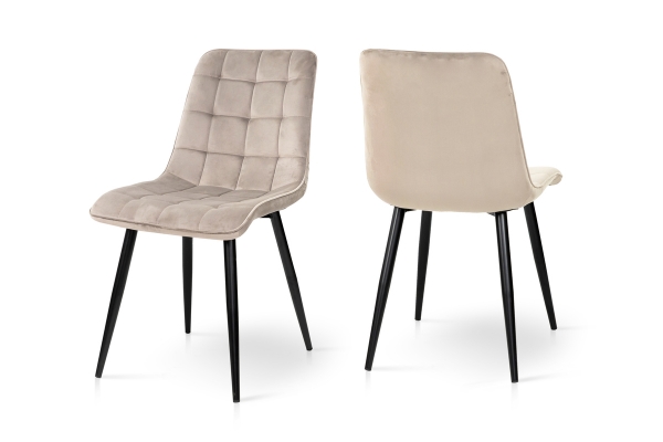 Стілець Віллі чорний/велюр бежевий