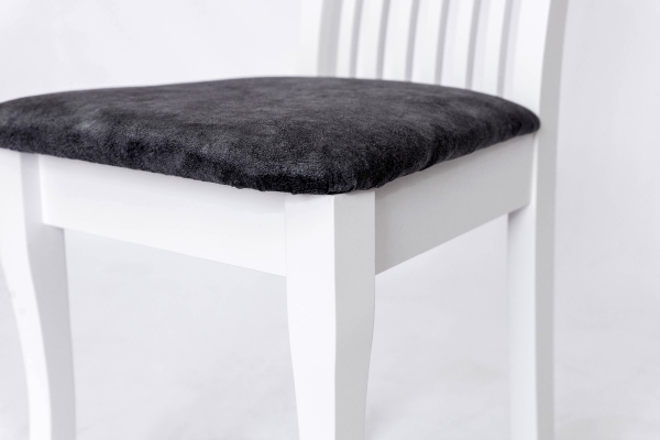 Стілець Жасмін, білий/сіра тканина