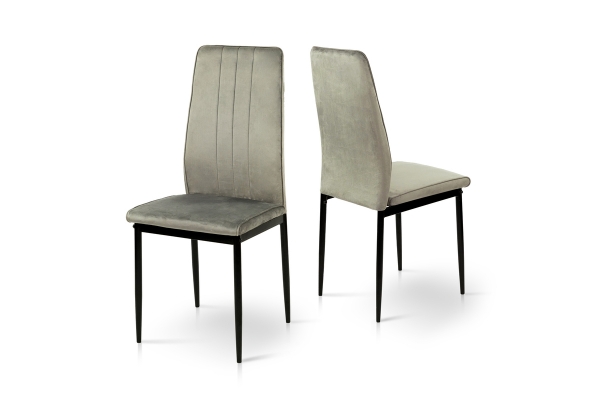 Стілець Річь, чорний/велюр сірий