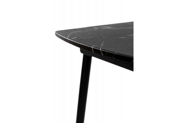 Стіл Соло 110(+35)*70 чорний метал/мрамор чорн