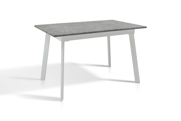 Стіл Етна 120(+40)*75 білий метал/мрамор світл