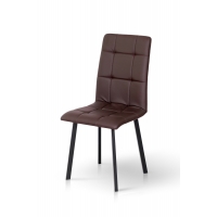 Стул Тринити, металл черный/кожзам коричневый.