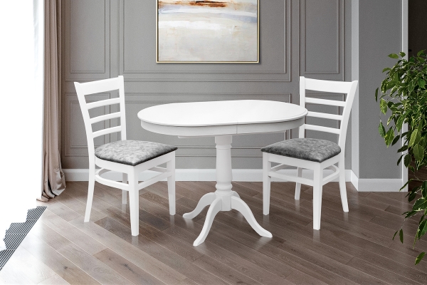 Стіл обідній Анжеліка ( 1000+300 )/680 білий