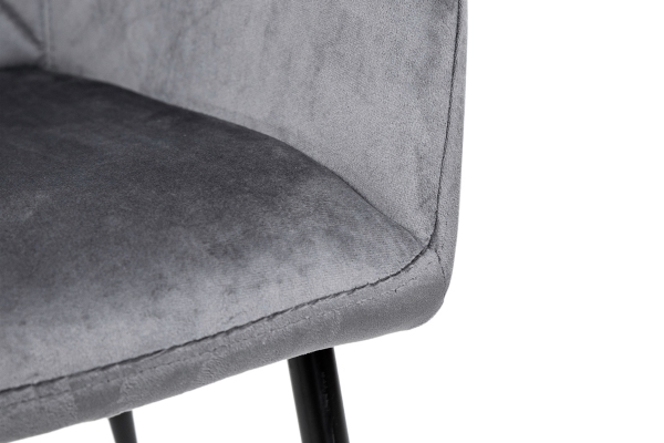 Стілець Томас XS-2836, чорний/велюр сірий
