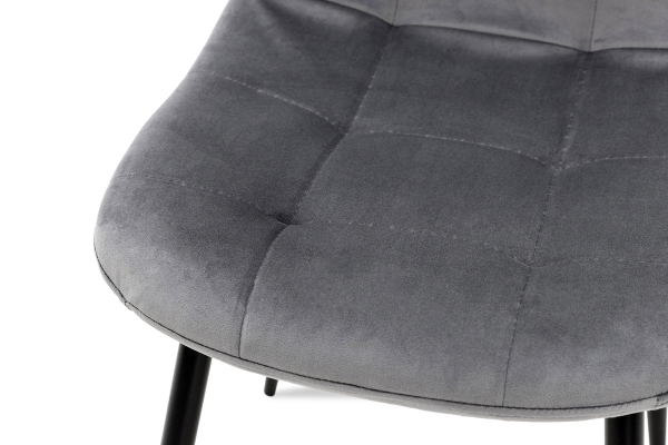 Стілець Квест, чорний/велюр сірий