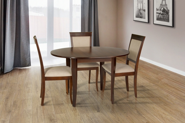 Стіл обідній Дукат (930+250)*930, горіх темн.