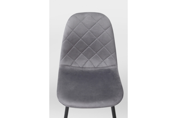 Стілець Ембер-L, чорний/ велюр темно-сірий