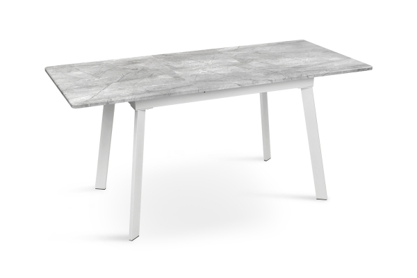 Стіл Етна 120(+40)*75 білий метал/базальт