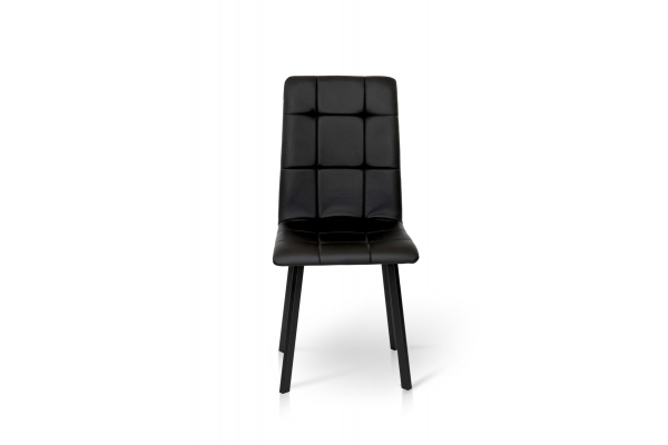 Стілець Трініті, метал чорний/ шкірзам чорний