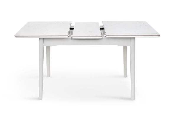 Стіл Нептун 110/140*75 білий/керам мрамор