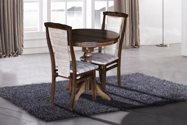 Стол Чумак нераскл (D=80), темный орех