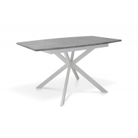 Стол Ричард 140(+40)*85 белый металл/мармур светл