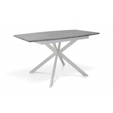 Стіл Річард 140(+40)*85 білий метал/мрамор світл