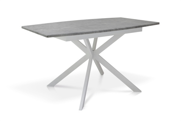 Стол Ричард 140(+40)*85 белый металл/мрамор светл