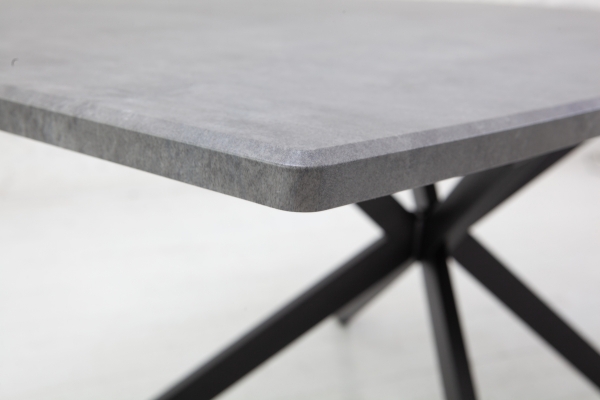 Стол Ричард 140(+40)*85 черный металл/мрамор темный