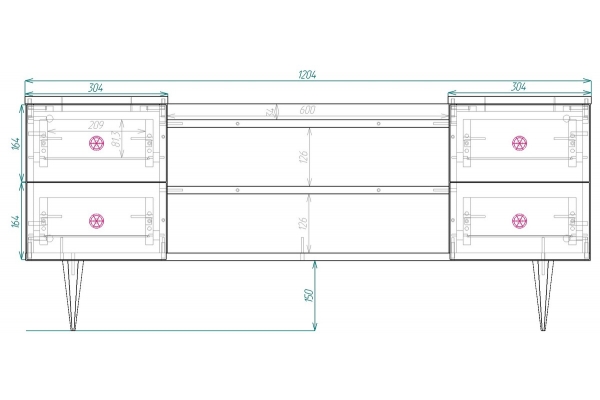 Тумба ТВ Сканди, открыта